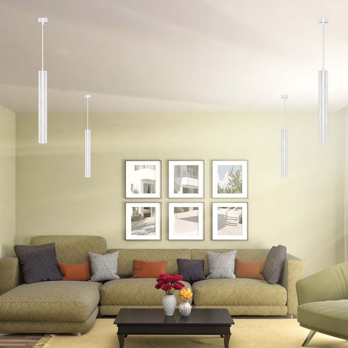 LED GU10 HANGING PENDANT WHITE 60 x500 x1700mm