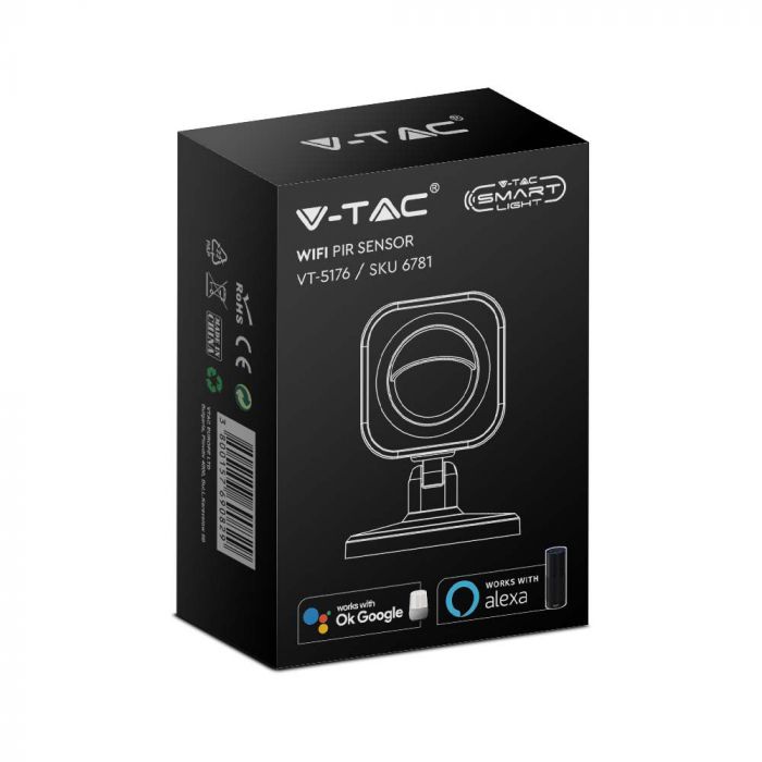 WIFI PIR SENSOR 2-8 Meters 120° 66.9x87.8x56.5mm WHITE