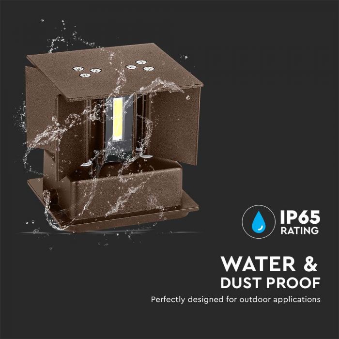 LED WALL LIGHT ALUMINIUM SQUARE 11W WW 1360lm 120° CORTEN IP65