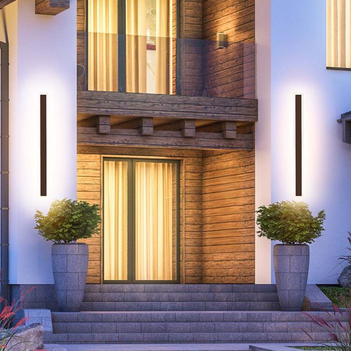 LED WALL LIGHT 17W DL 2160lm 360° 85X54X625 CORTEN IP65
