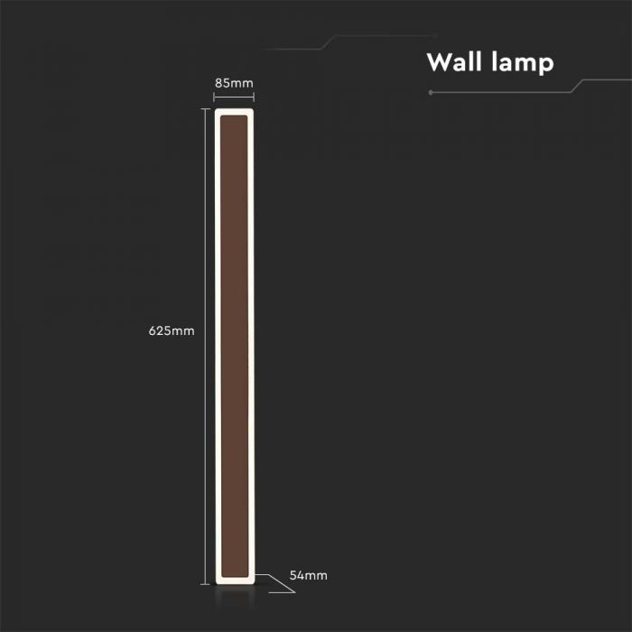 LED WALL LIGHT 17W DL 2160lm 360° 85X54X625 CORTEN IP65