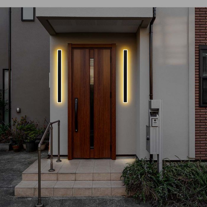 LED WALL LIGHT 17W WW 2160lm 360° 85X54X625 BLACK IP65