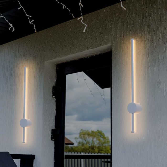 LED WALL LIGHT 12W WW 1400lm 120° 16X72X650 WHITE IP65