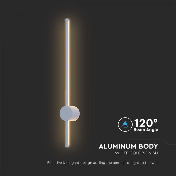 LED WALL LIGHT 12W DL 1590lm 120° 16X72X650 WHITE IP65
