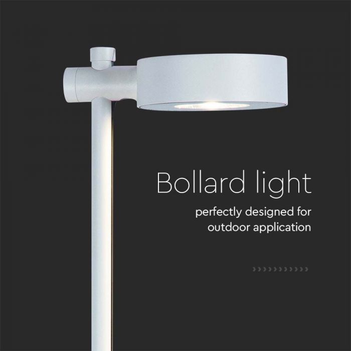 7W LED BOLLARD LAMP 3000K WHITE BODY IP65