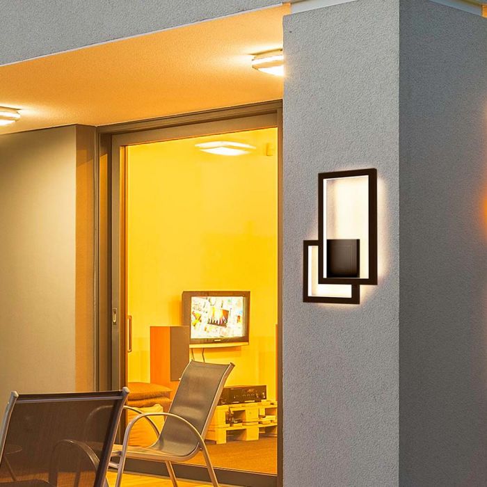 LED WALL LIGHT 20W DL 2660lm 360° 420X60X290 CORTEN IP65