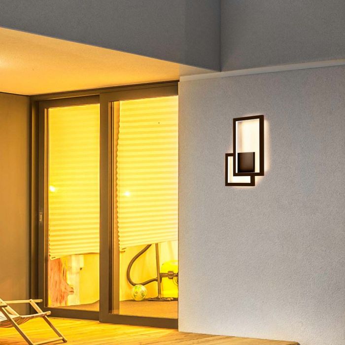 LED WALL LIGHT 20W DL 2660lm 360° 420X60X290 CORTEN IP65