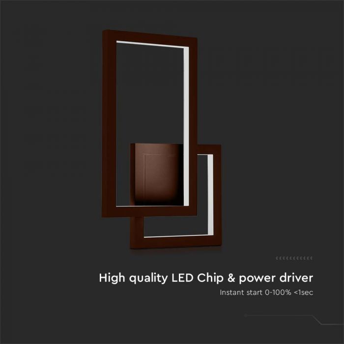 LED WALL LIGHT 20W DL 2660lm 360° 420X60X290 CORTEN IP65