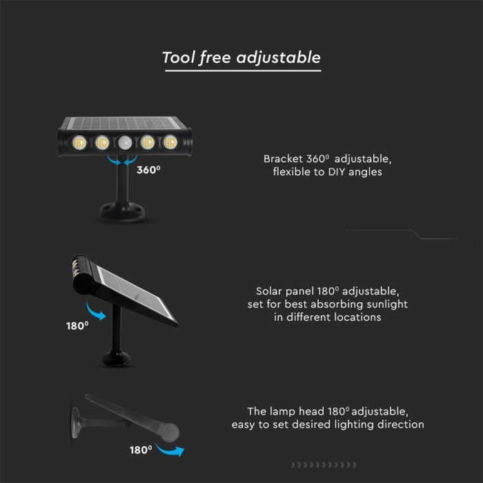 LED SOLAR WALL LIGHT 8W CW 950lm IP65
