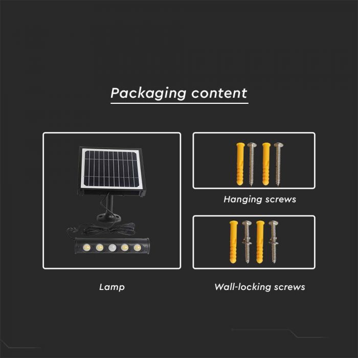 LED SOLAR WALL LIGHT 8W CW 950lm IP65