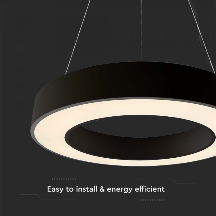 LED DESIGNER HANGING PENDANT LIGHT 50W DL 6100lm 360° 600x1000mm BLACK TRIAC DIMMABLE
