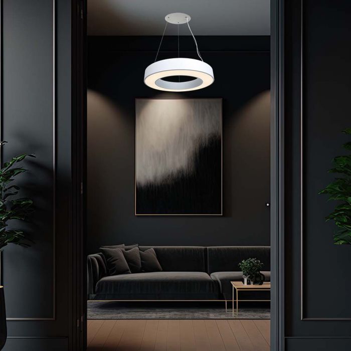 LED DESIGNER HANGING PENDANT LIGHT 50W DL 6100lm 360° 600x1000mm WHITE TRIAC DIMMABLE