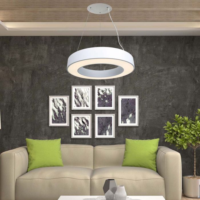 LED DESIGNER HANGING PENDANT LIGHT 50W DL 6100lm 360° 600x1000mm WHITE TRIAC DIMMABLE