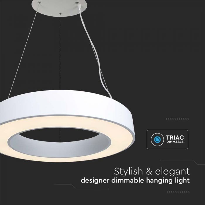 LED DESIGNER HANGING PENDANT LIGHT 50W DL 6100lm 360° 600x1000mm WHITE TRIAC DIMMABLE