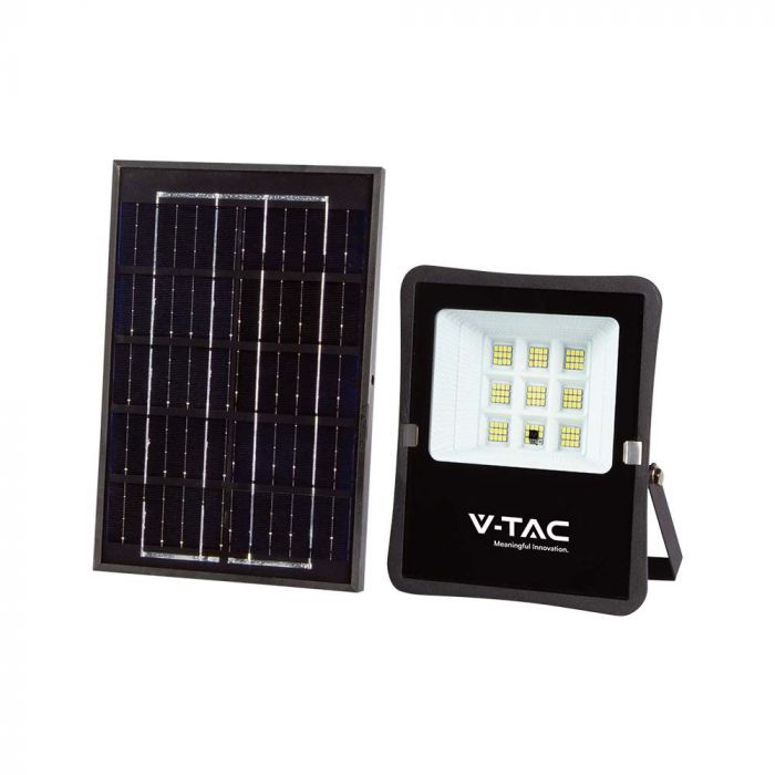 LED SOLAR FLOOD LIGHT 6W CW 400lm 100° 175x210x50 (172x260 PANEL) IP65 BLACK