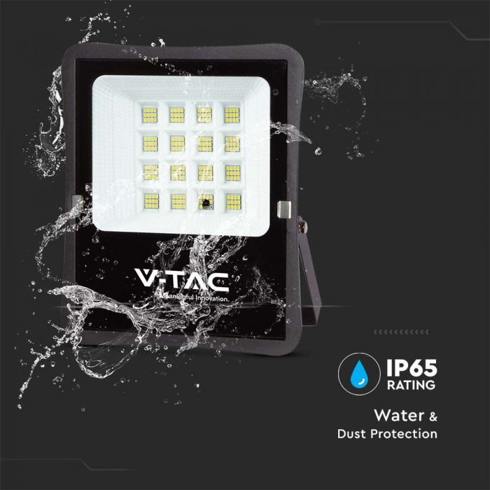 LED SOLAR FLOOD LIGHT 16W CW 1600lm 100° 255x310x50 (450x350 PANEL) IP65 BLACK