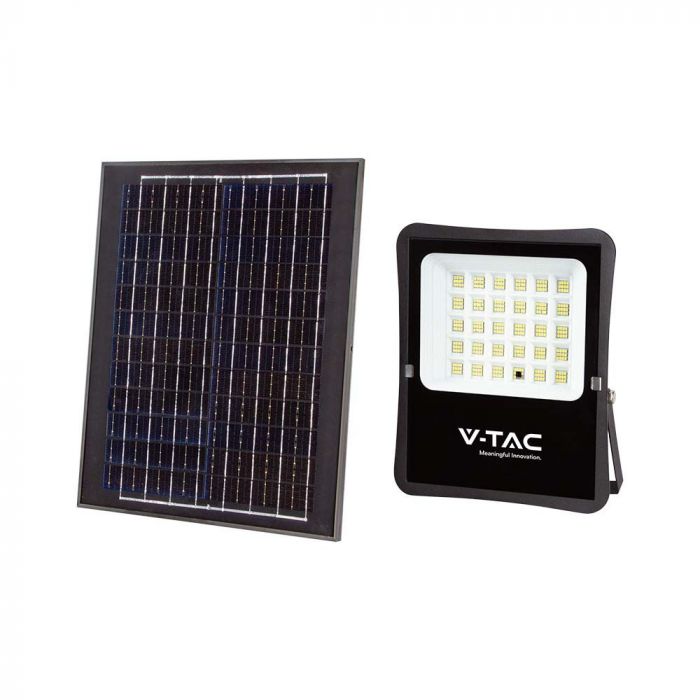 LED SOLAR FLOOD LIGHT 20W CW 2400lm 100° 255x310x50 (450x350 PANEL) IP65 BLACK
