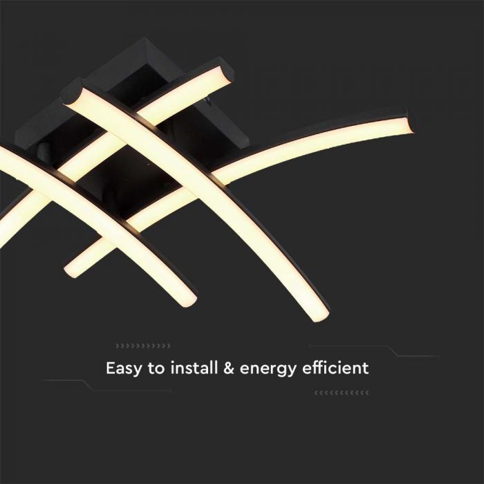 LED DESIGNER CEILING LIGHT 24W WW 2500lm BLACK 125x445mm