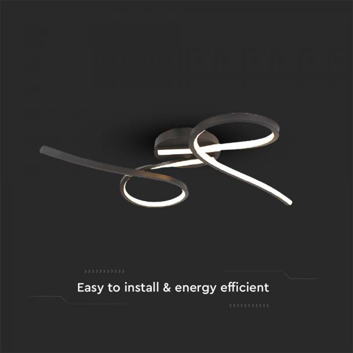 LED DESIGNER LIGHT ABSTRACT ROUNDS 24W WW 2560lm 610x120mm BLACK