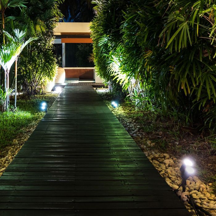 LED GARDEN SPIKE DOUBLE HEAD 335X210 BLACK