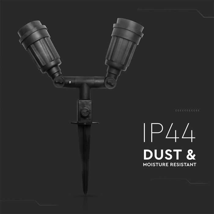 LED GARDEN SPIKE DOUBLE HEAD 335X210 BLACK