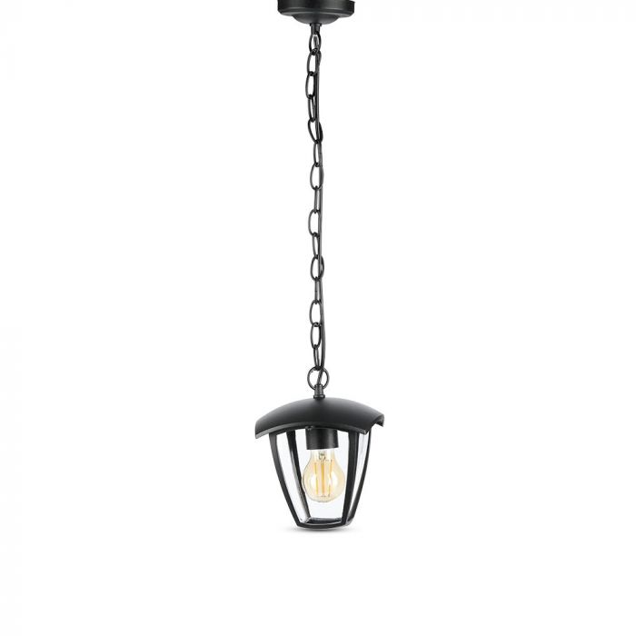LED CEILING E27 LAMP MAT BLACK CLEAR COVER 120° 17X17X72 IP44