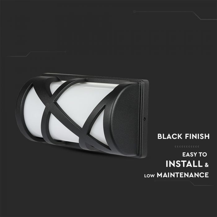 LED GARDEN WALL LIGHT ALUM.+GLASS E27 IP54 145X295 MAT BLACK
