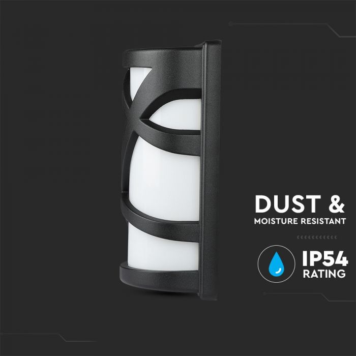 LED GARDEN WALL LIGHT ALUM.+GLASS E27 IP54 145X295 MAT BLACK