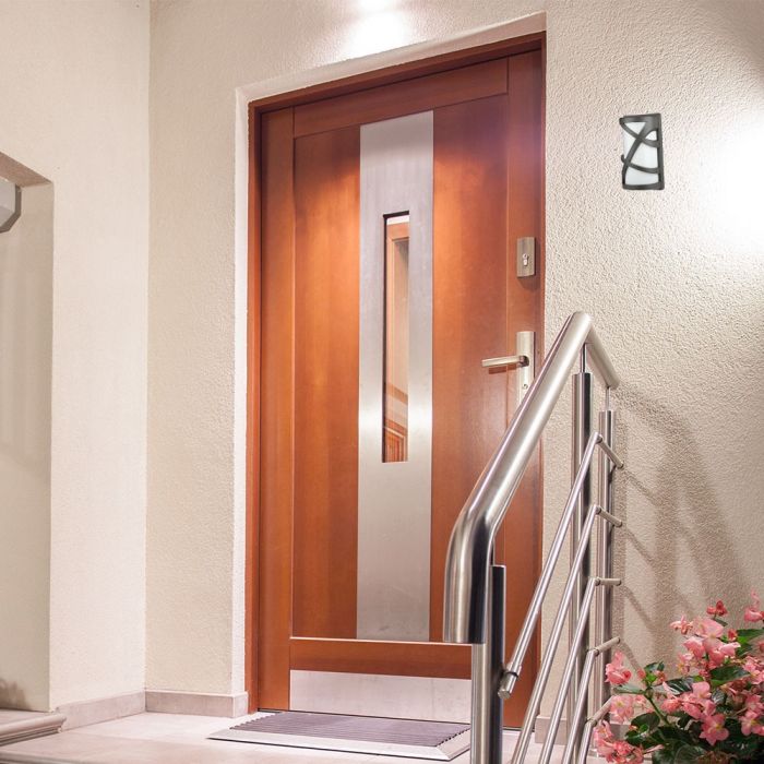 LED GARDEN WALL LIGHT ALUM.+GLASS E27 IP54 145X295 DARK GREY