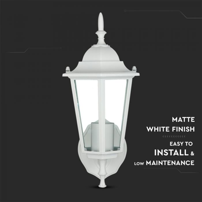 LED GARDEN WALL LIGHT E27 IP44 360X208 FACING UP WHITE