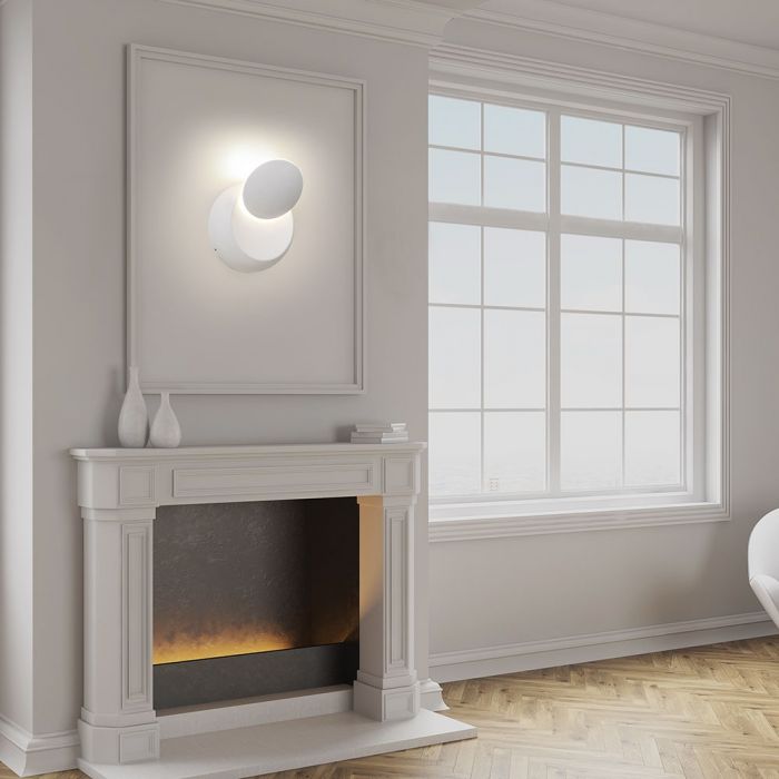 5W Wall Lamp Round White Body Rotatable Natural White
