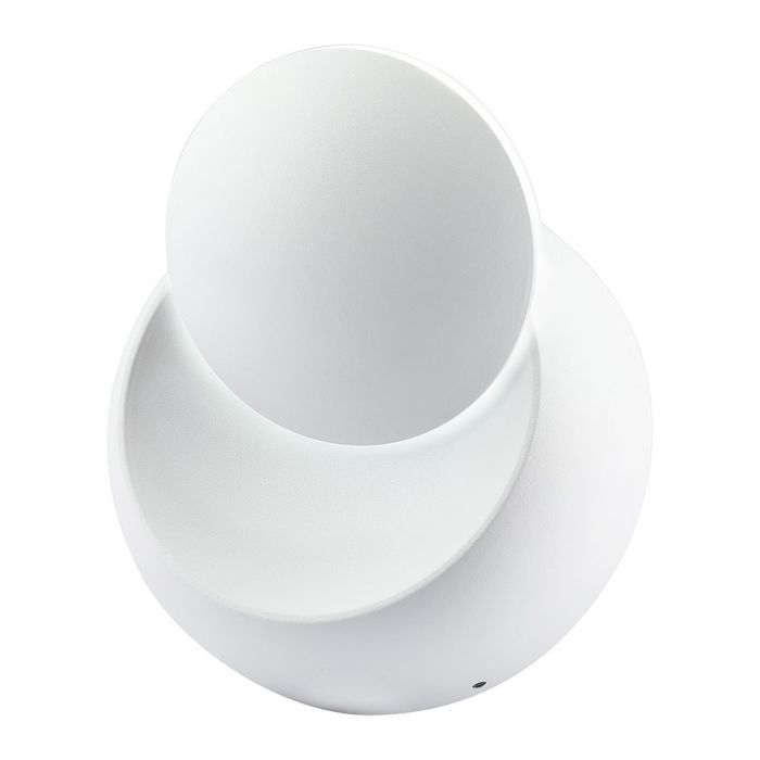 LED WALL LIGHT ROUND ALUMINIUM ROTATABLE DL 560lm 0-360° 140X65 IP44 WHITE
