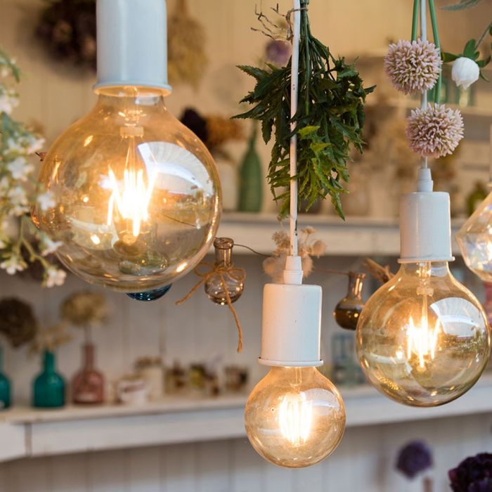 LED E27 FILAMENT LAMP AMBER COVER G80 4W WW 400lm 300° 80X140