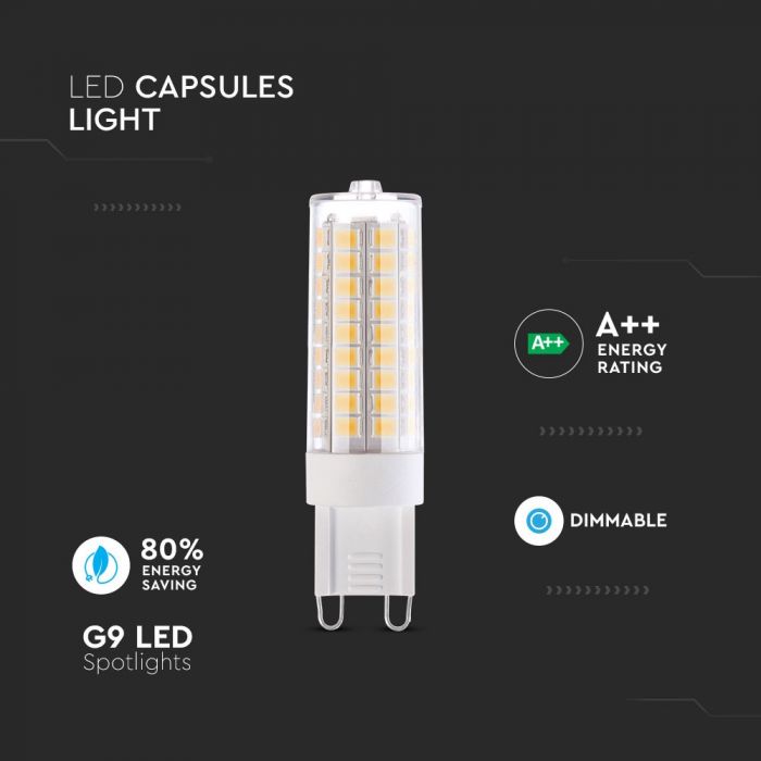LED G9 LAMP 5W WW 550lm 300° 16X63 IP44 A++