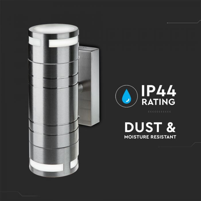 LED WALL GLASS FITTING STAINLESS STEEL GU10 2WAY 110X60X178 IP44