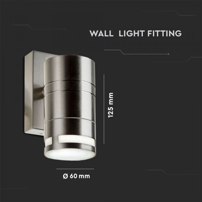LED WALL GLASS FITTING STAINLESS STEEL GU10 1WAY 110X60X125 IP44