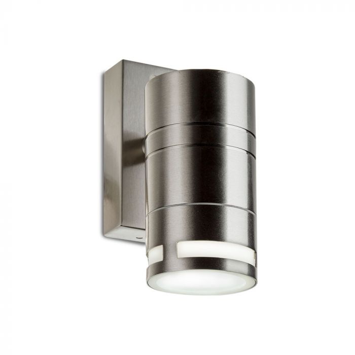 LED WALL GLASS FITTING STAINLESS STEEL GU10 1WAY 110X60X125 IP44