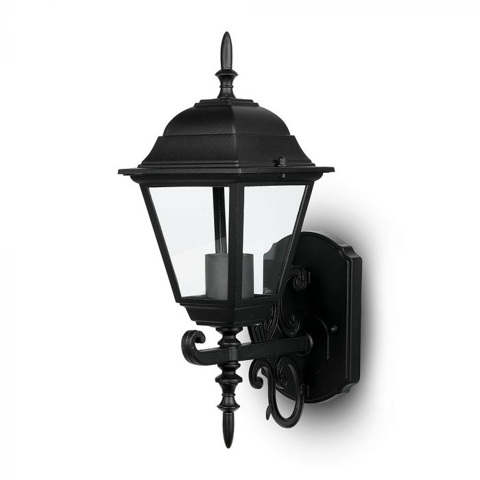 LED GARDEN WALL LIGHT SMALL-MATT BLACK E27 IP44 225X400X148 FACING UP