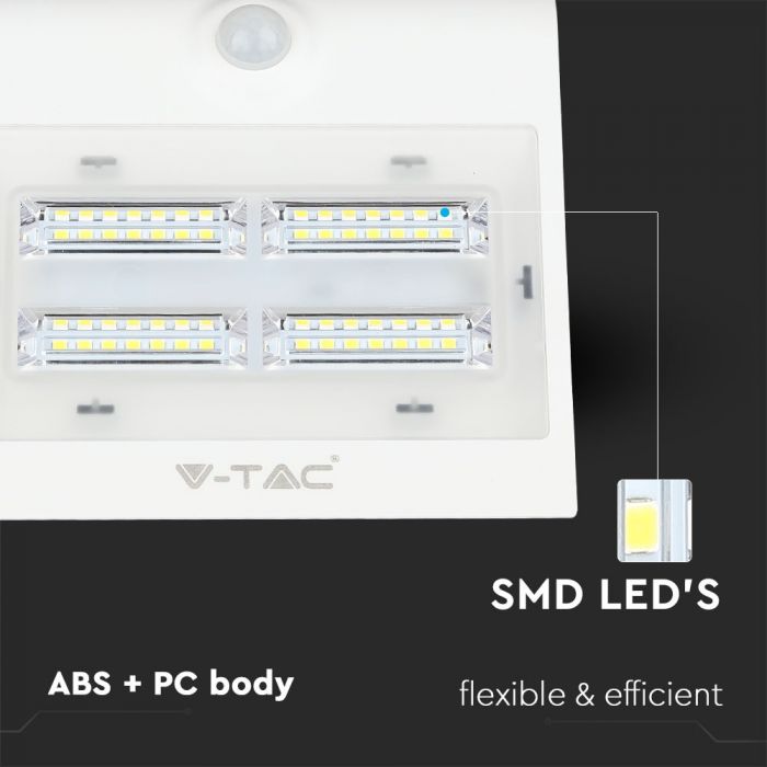 3W LED Solar Wall Light Warm White, Natural White White Black Body