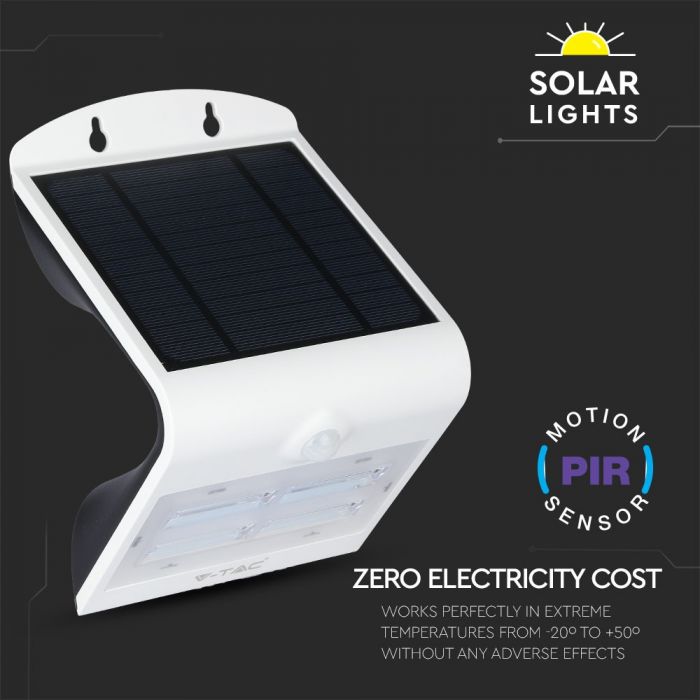 3W LED Solar Wall Light Warm White, Natural White White Black Body