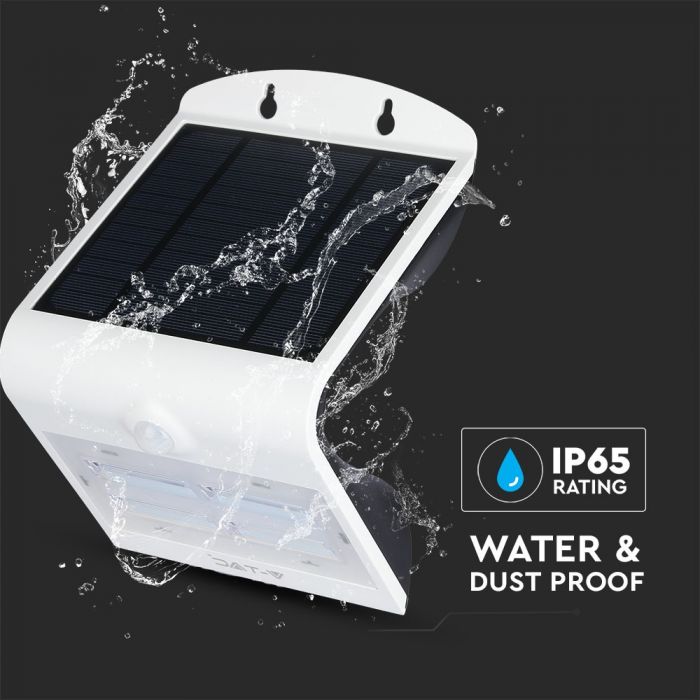 3W LED Solar Wall Light Warm White, Natural White White Black Body