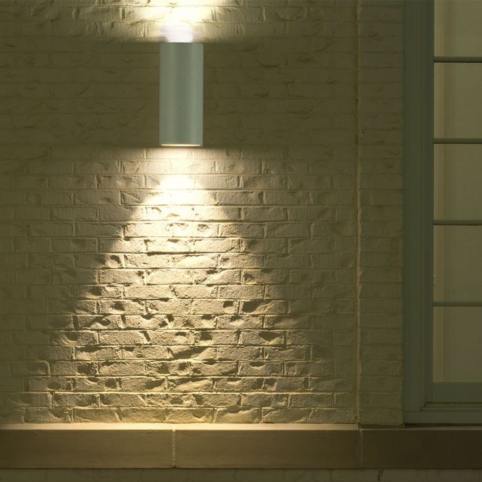 LED WALL SLEEK FITTING ALUMINIUM ROUND GU10 2WAY 92X68X150 IP44 WHITE