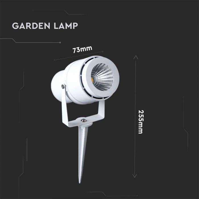 LED GARDEN SPIKE ALUMINIUM 12W GREEN 720lm 73X255 WHITE IP65