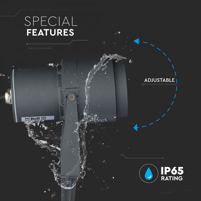 LED GARDEN SPIKE ALUMINIUM 12W DL 720lm 73X255 GREY IP65