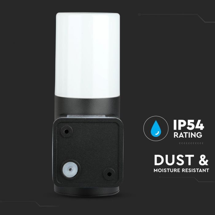 LED GARDEN WALL LIGHT CYLINDER GU10 IP54 121X80X250 BLACK ALUMINIUM+PC DIFFUSER