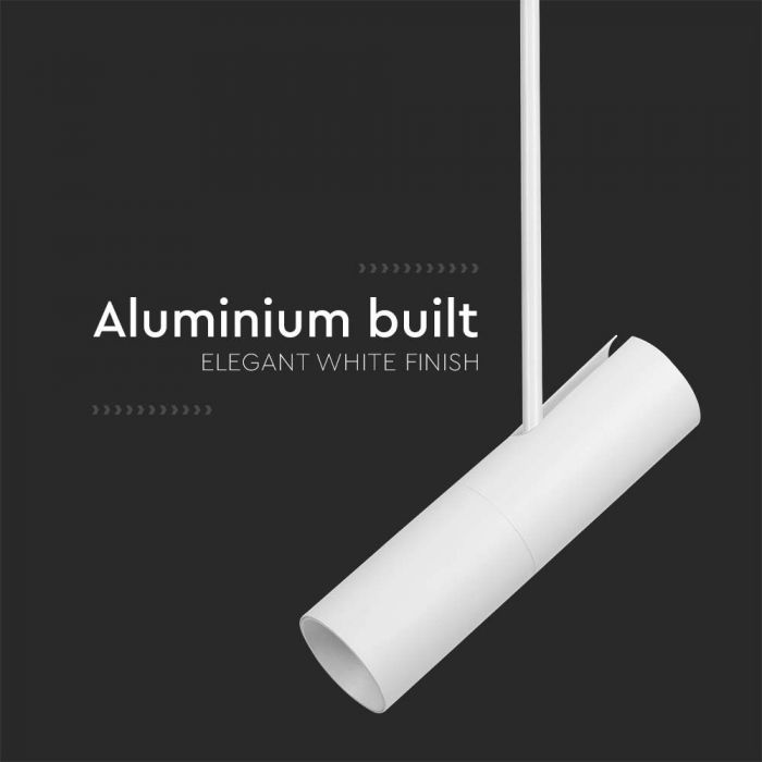 LED PENDANT LIGHT GU10 WHITE ALUMINIUM 60x220mm Height 830x1170mm