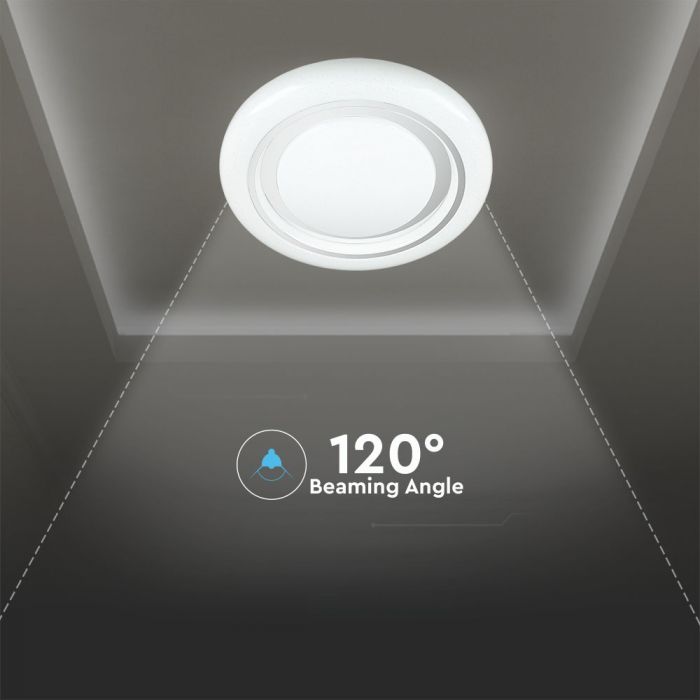 LED DESIGNER CEILING LIGHT with RF Control+Timer CCT Changing STARRY 30/60/30W 4200lm 150° 480X75 DIMMABLE