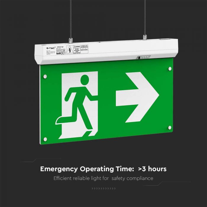 LED EMERGENCY EXIT LIGHT 4IN1 SELF TEST BUTTON RF CONTROL 2.5W 100lm CW