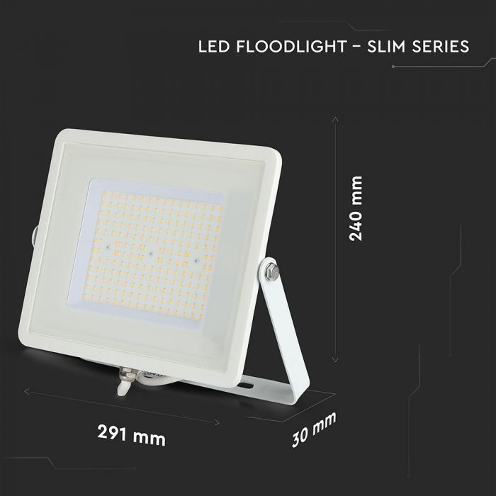 100W LED Floodlight SMD SAMSUNG Chip Slim White Body 6400K 120 lm/Watt