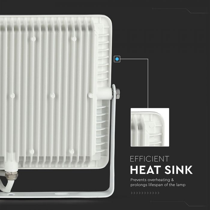 100W LED Floodlight SMD SAMSUNG Chip Slim White Body 6400K 120 lm/Watt